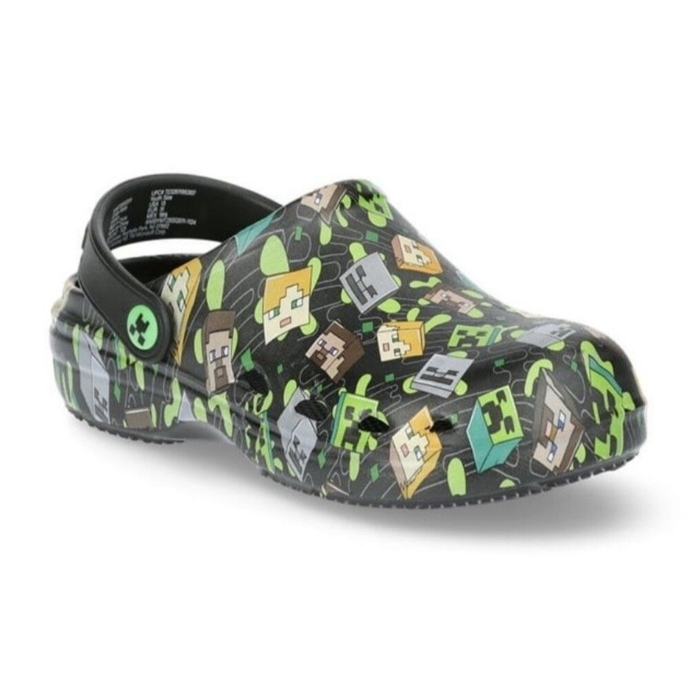 Minecraft Boys EVA Clogs Slip-On Creeper Steve Alex Skeleton Shoe Size 3